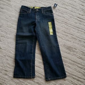 Comfortable, navy blue jeans. Size: 5 toddler